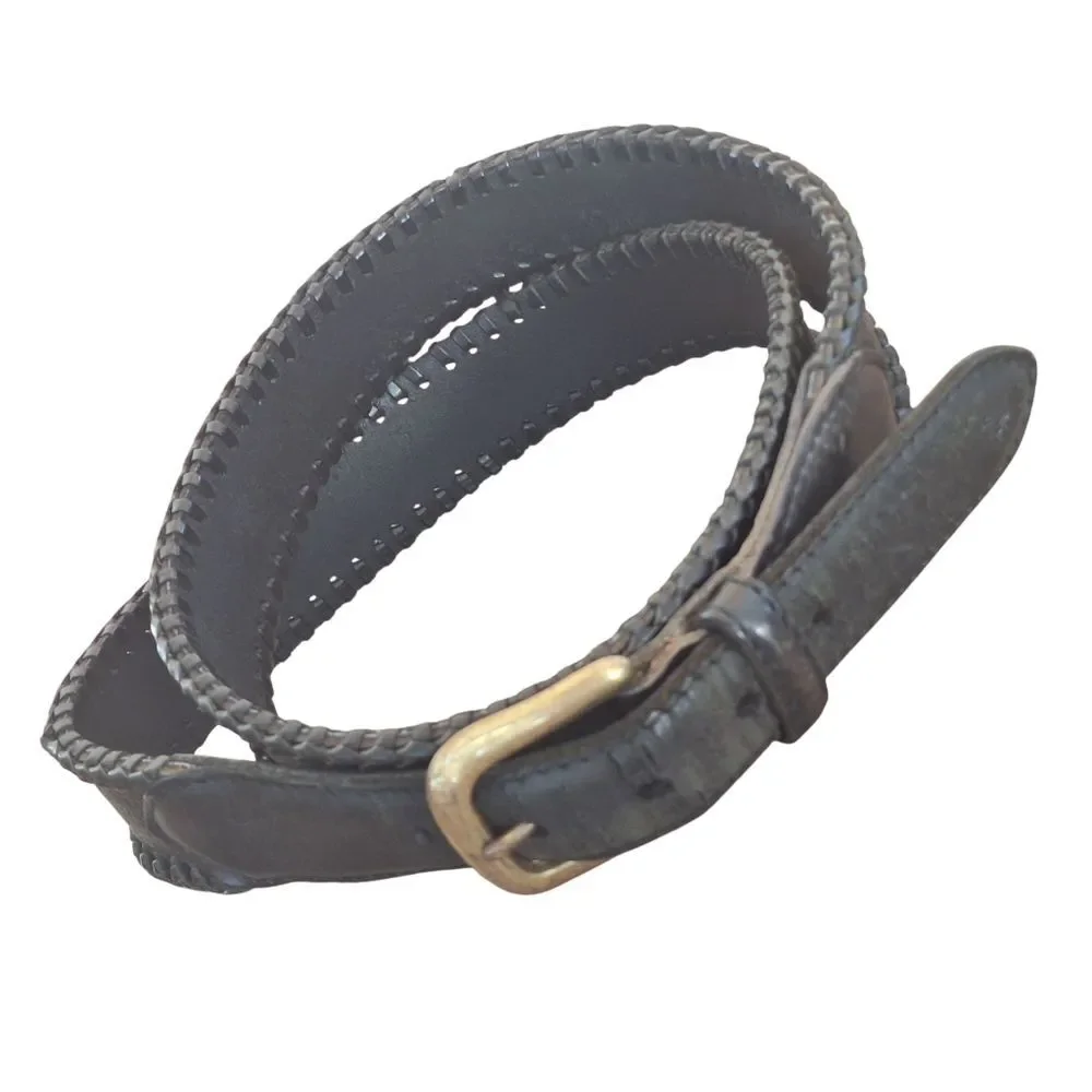 Coach Vintage Leather Belt Whipstitch UNISEX Brass Buckle 5752 Men's 36
